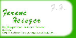 ferenc heiszer business card